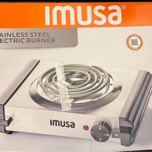IMUSA Stainless Steel Electric Burner - Black and Silver